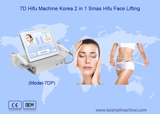 दोहरी हैंडल 7D Hifu 2 in 1 आंखें उठाने त्वचा विरोधी उम्र बढ़ने 7D स्लिमिंग मशीन