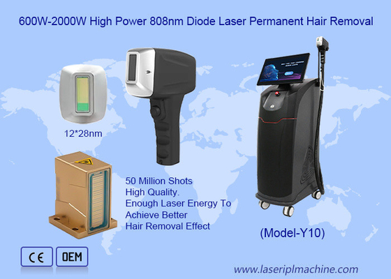500W-1600W सभी त्वचा रंग के लिए 4 तरंग दैर्ध्य 808nm डायोड लेजर बाल हटाने की मशीन
