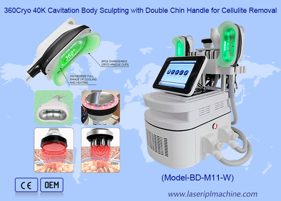 सेल्युलाईट हटाने के लिए डबल चिन हैंडल के साथ 360 Cryo 40K कैविटेशन बॉडी स्केल्पिंग