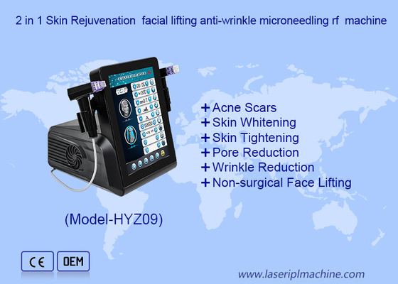 2 इन 1 त्वचा कायाकल्प चेहरे का उठाना विरोधी झुर्रियों Microneedling आरएफ मशीन