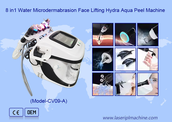 8 में 1 गहरी सफाई चेहरा उठाने बहुक्रियाशील आरएफ Microdermabrasion हाइड्रो चेहरे मशीन
