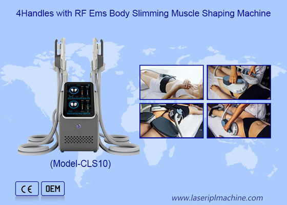 गैर आक्रामक 4 हैंडल Hi Emt शरीर स्लिमिंग वसा बर्नर Rf Ems मांसपेशियों मूर्तिकला मशीन