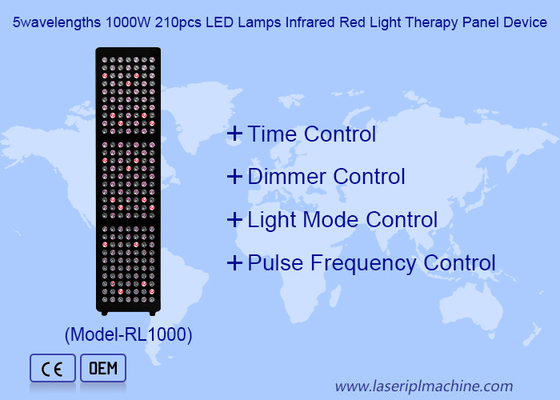 5तरंग दैर्ध्य 1000W 21Opcs LED लैंप इन्फ्रारेड लाल प्रकाश थेरेपी पैनल डिवाइस