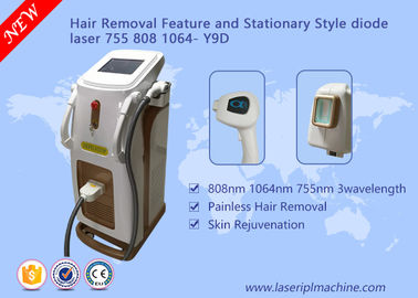 डिप्रेशन डायोड लेजर हेयर रिमूवल मशीन 3 वेवलेंथ 755nm 808nm 1064nm