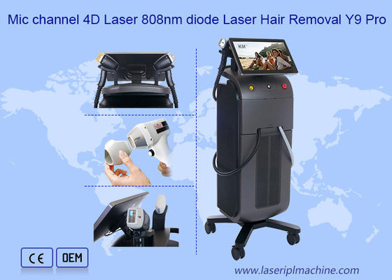 माइक्रो चैनल 4D 1600w 808 डायोड लेजर हेयर रिमूवल मशीन Y9 प्रो