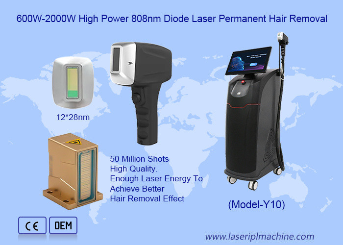 500W-1600W सभी त्वचा रंग के लिए 4 तरंग दैर्ध्य 808nm डायोड लेजर बाल हटाने की मशीन