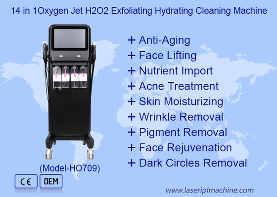 14 इन 1 ऑक्सीजन जेट H2O2 एक्सफोलिएटिंग हाइड्रेटिंग क्लीनिंग मशीन
